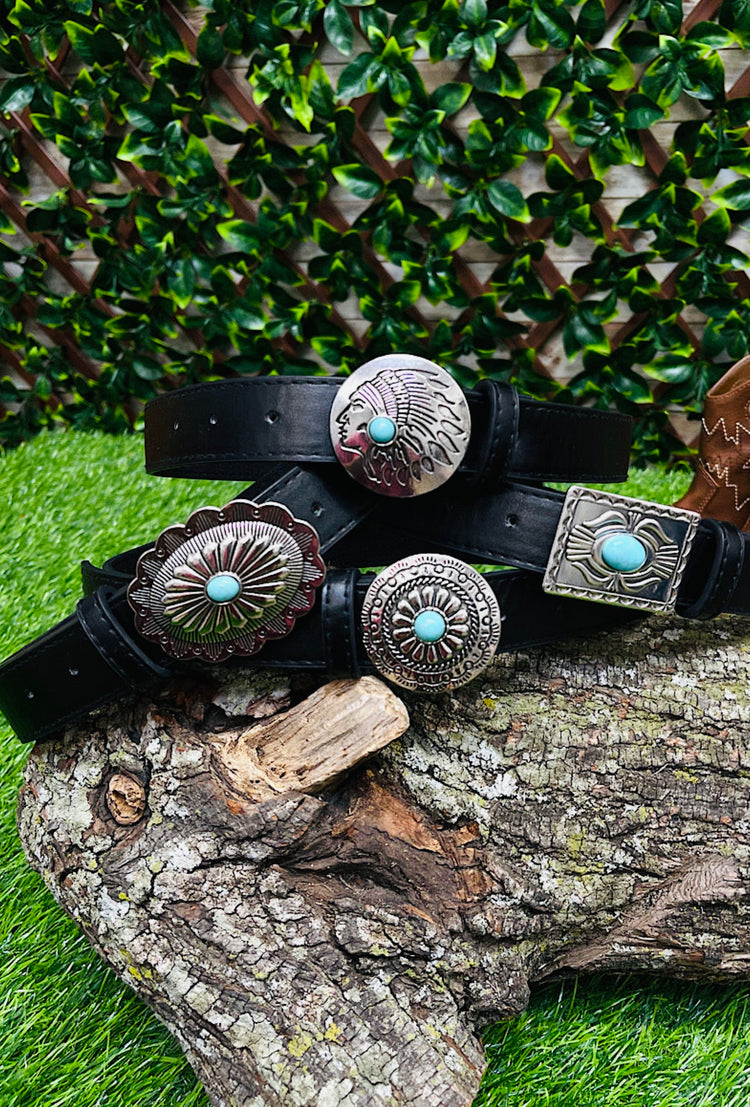 Kids turquoise belts-This & That Couture