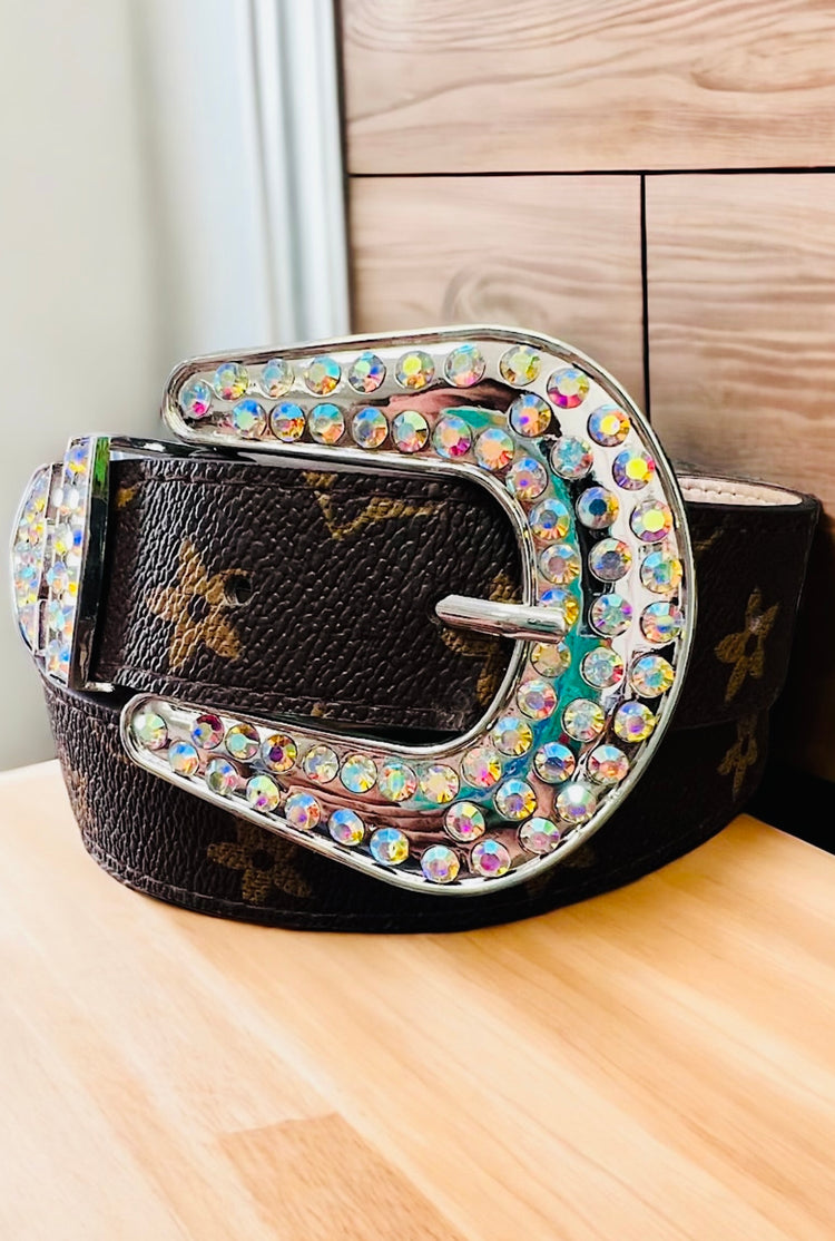 FLOWER BROWN BELT-This & That Couture
