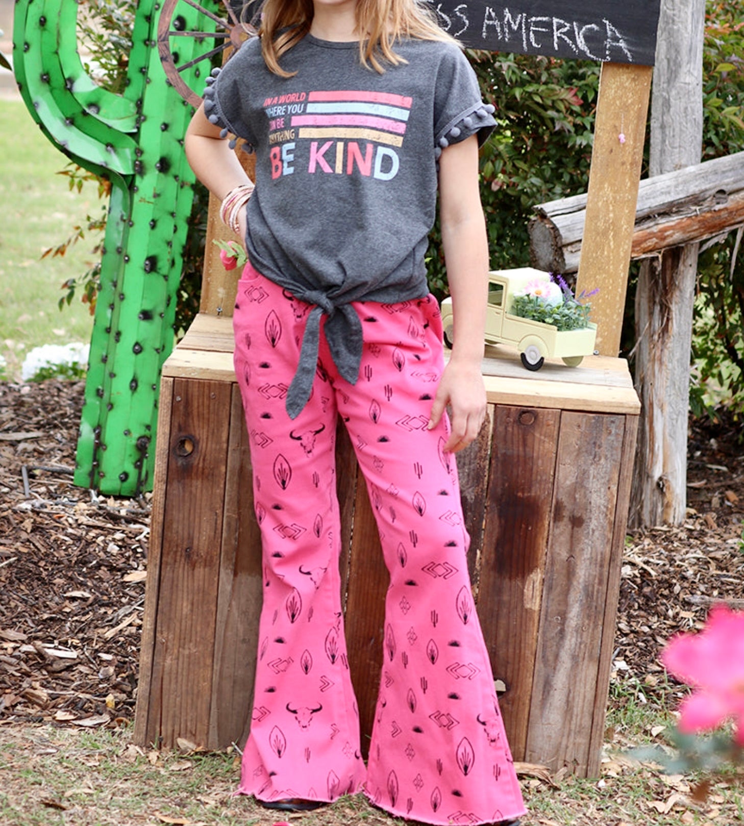 PINK BELLBOTTOM JEANS-This & That Couture