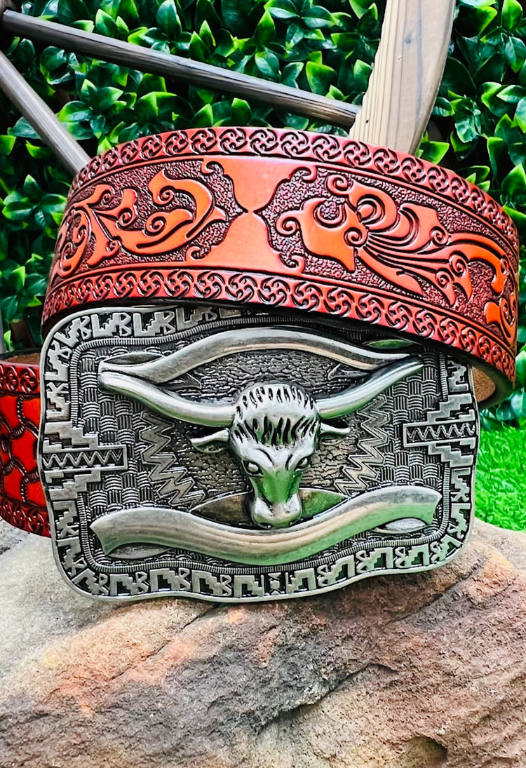WESTERN LONGHORN BELTS-This & That Couture