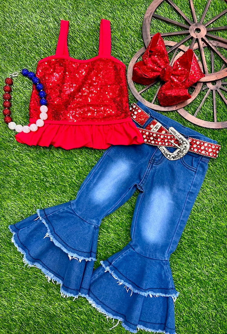 DOUBLE BELL BOTTOM JEANS-This & That Couture