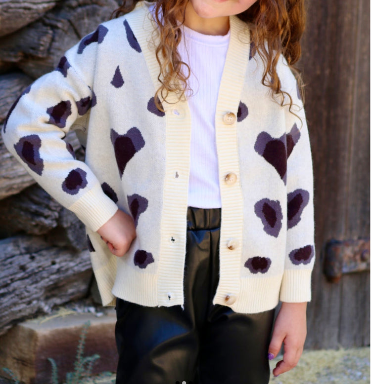 WHITE WITH BLACK PRINTS SWEATER-This & That Couture