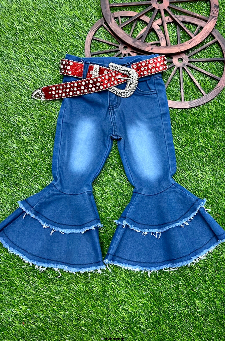 DOUBLE BELL BOTTOM JEANS-This & That Couture
