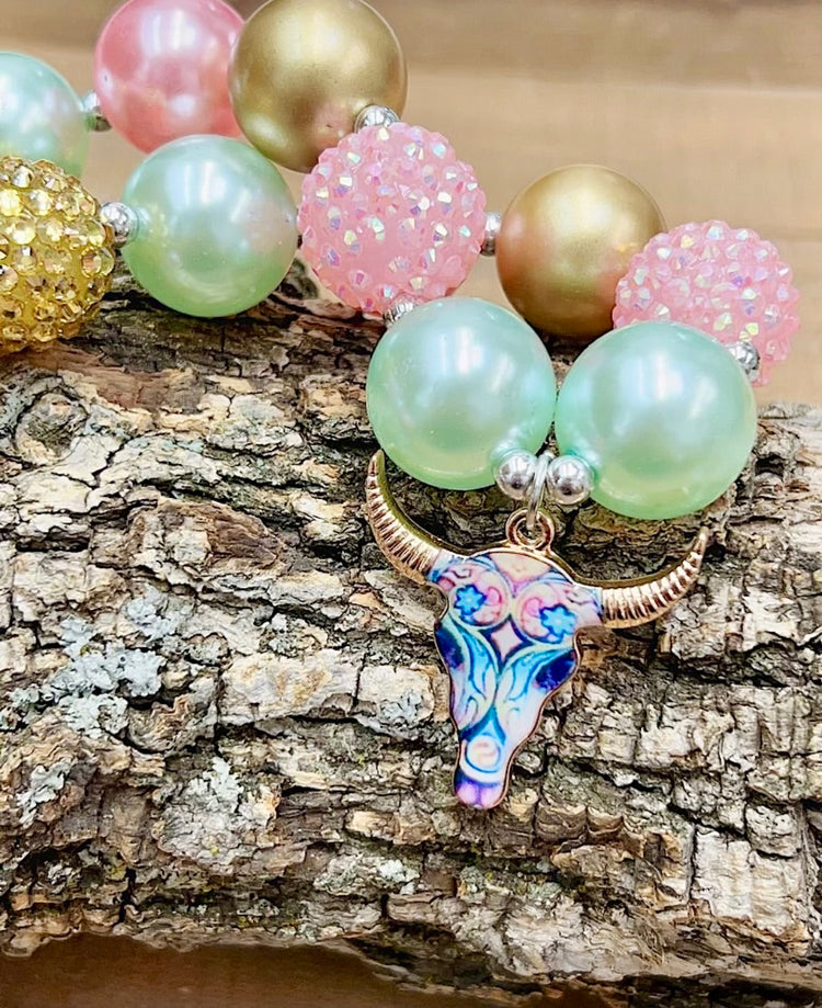 NECKLACE WITH COW SKULL PENDANT-This & That Couture