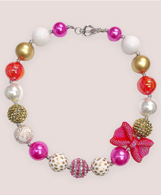 NECKLACE WITH BOW SIDE PENDANT-This & That Couture