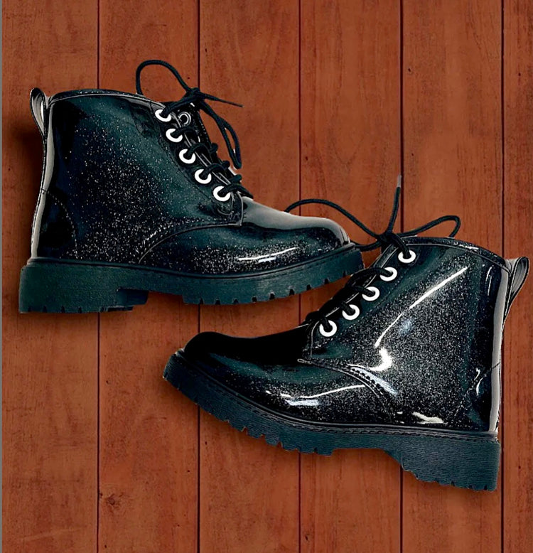 SPARKLY LACEUP BOOTS-This & That Couture