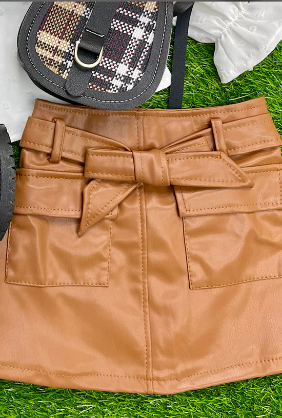 LEATHER INSPIRED SKIRT-This & That Couture