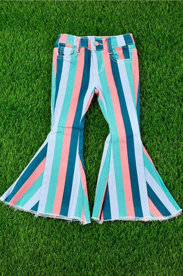 MULTI COLOR FLARE JEANS-This & That Couture
