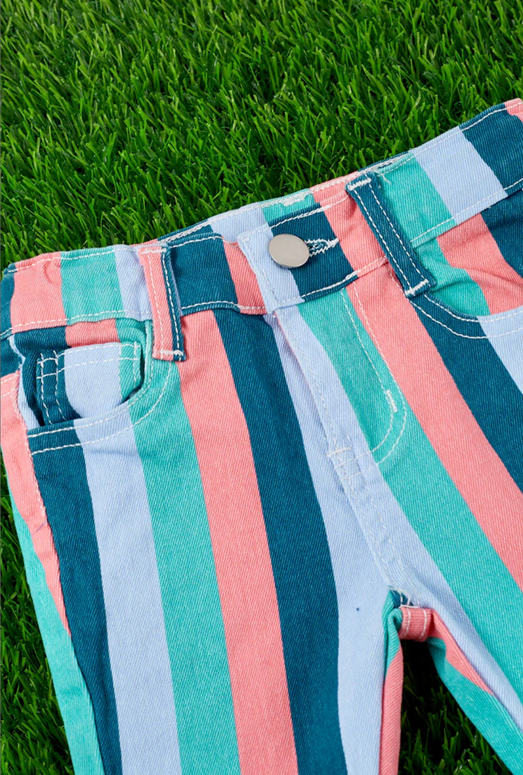 MULTI COLOR FLARE JEANS-This & That Couture