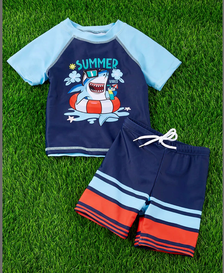 SUMMER SHARK BOY SET-This & That Couture