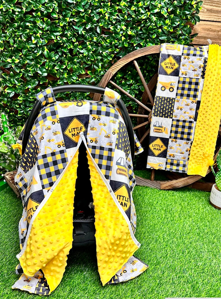 LITTLE MAN CAR SEAT COVER-This & That Couture