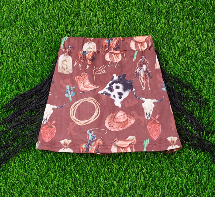 CALF FRING SKIRT-This & That Couture