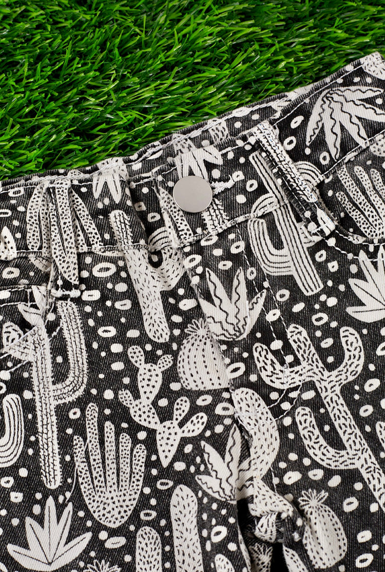 CACTUS PRINTED JEANS-This & That Couture