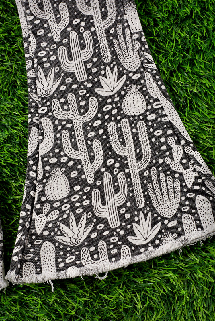 CACTUS PRINTED JEANS-This & That Couture