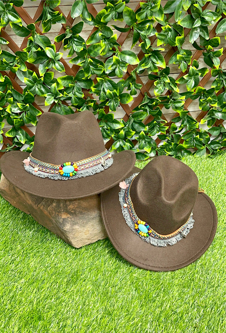 BROWN WESTERN HAT-This & That Couture
