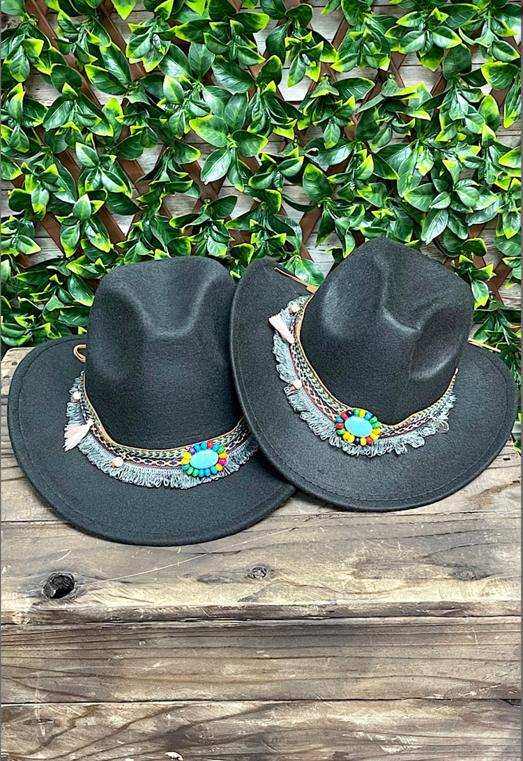 BLACK WESTERN HAT-This & That Couture