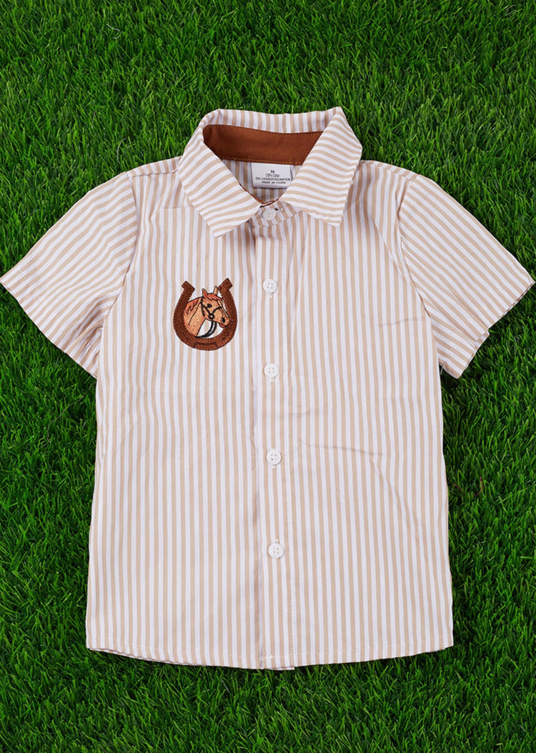 HORSE SHOE PRINT SHIRT-This & That Couture