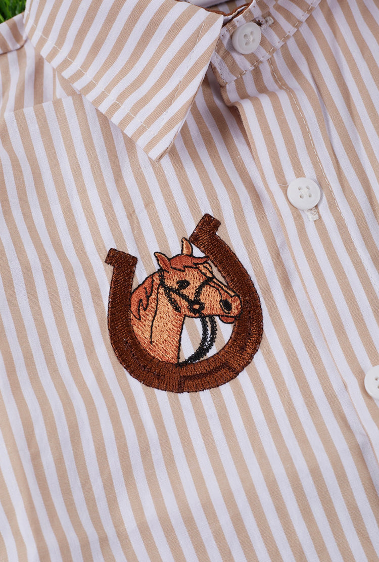 HORSE SHOE PRINT SHIRT-This & That Couture
