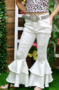 WHITE DOUBLE BELL BOTTOM JEANS-This &amp; That Couture