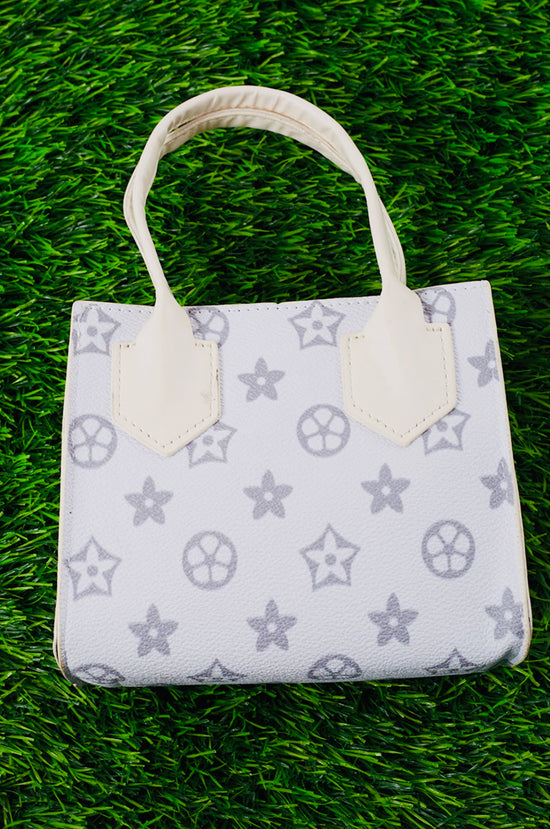 WHITE WITH GREY STARS BAGS-This &amp; That Couture