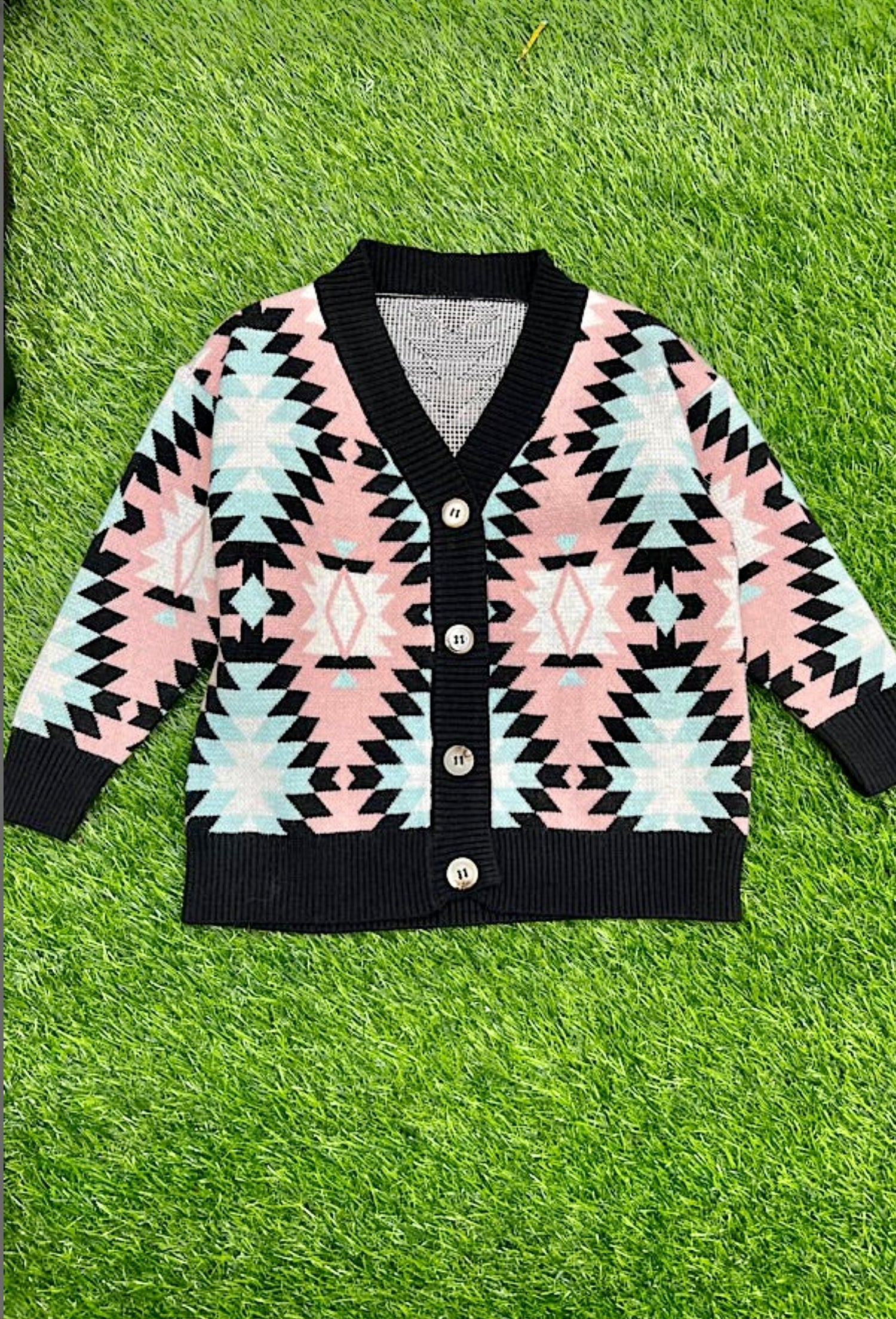 PINK AND BLUE SANTA FE INSPIRED SWEATER-This &amp; That Couture