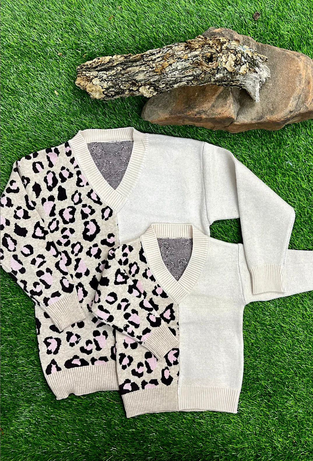 CREAM HALF SIDE PRINTED SWEATER-This &amp; That Couture