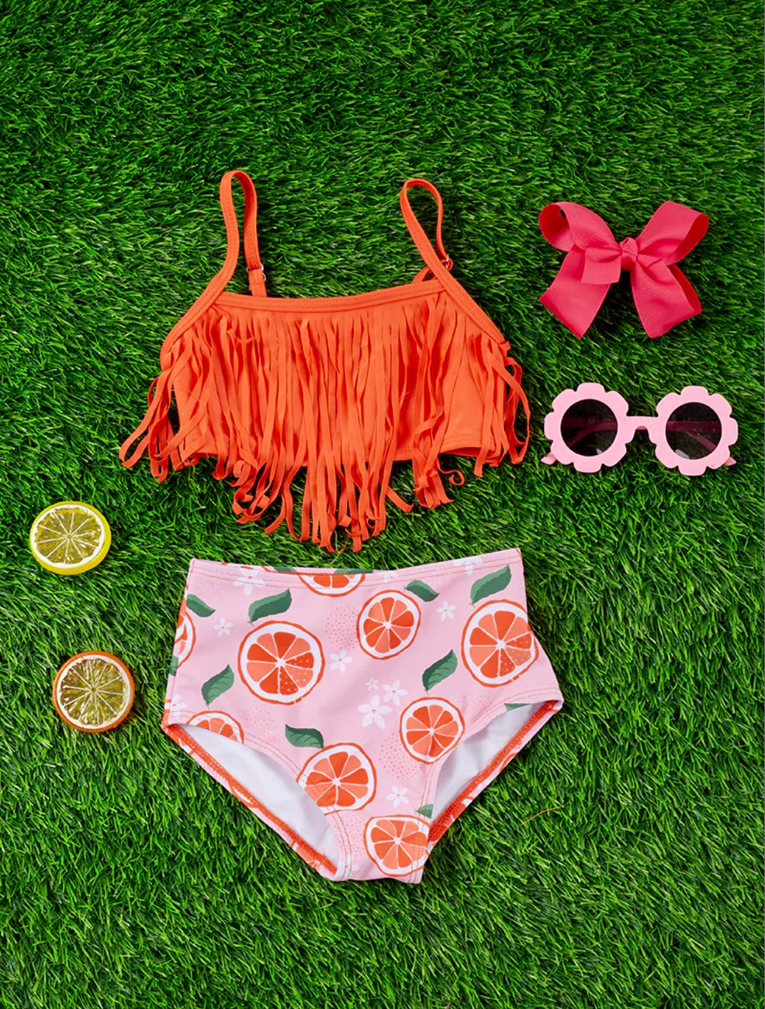 TWO PIECE GRAPEFRUIT PRINTED SWIMSUIT-This &amp; That Couture