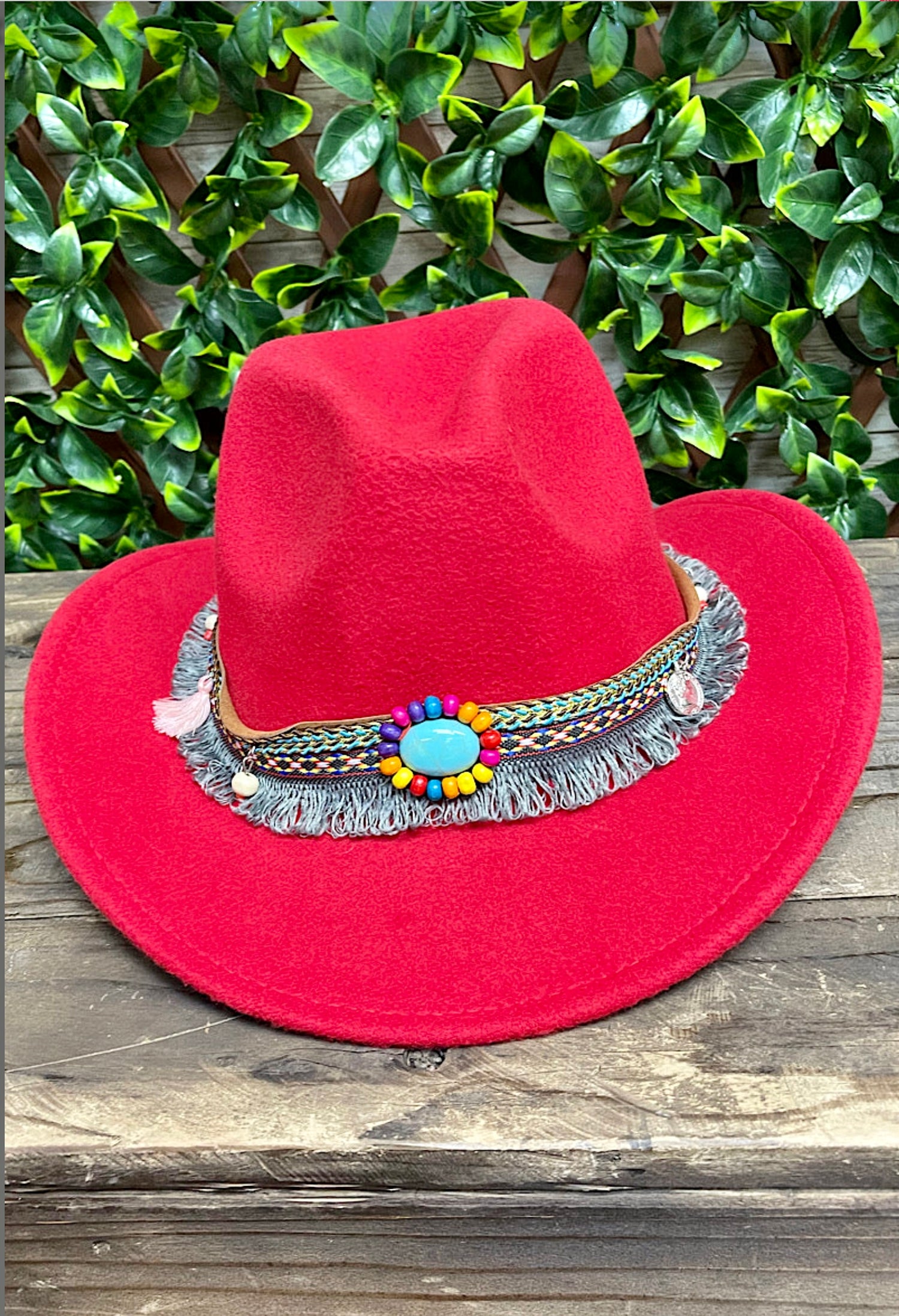 RED WESTERN HAT-This &amp; That Couture