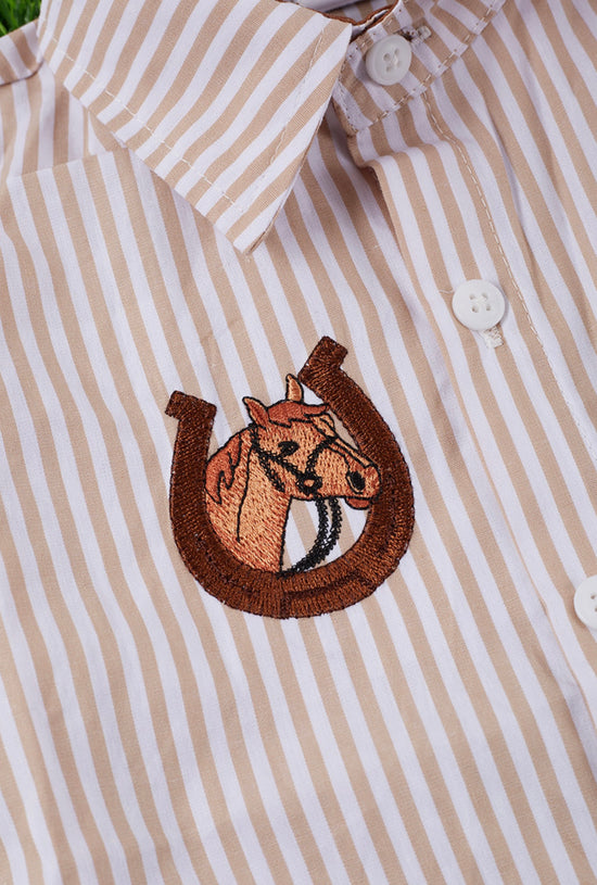 HORSE SHOE PRINT SHIRT-This &amp; That Couture